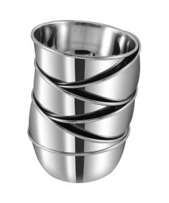 Vinod Cookware Vinod - Kraft Stainless Steel Regal Vati/Katori Set Of 12 Pc Kraft Serveware