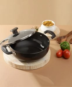 Vinod Cookware Vinod Hard Anodised Deep Kadai With Lid Cookware