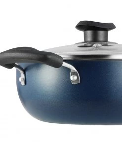Vinod Cookware Cookware Vinod Zest Non-Stick Deep Kadai With Lid