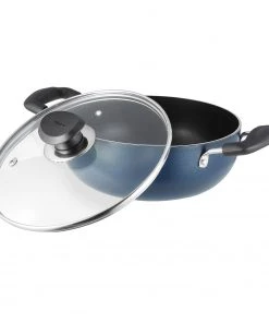 Vinod Cookware Cookware Vinod Zest Non-Stick Deep Kadai With Lid