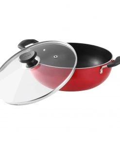 Vinod Cookware Vinod Zest Non Stick Deep Kadai With Lid (Induction Friendly)