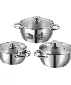 Vinod Cookware Vinod Stainless Steel Solid Milano Casserole Set - 3 Piece (Induction Friendly)