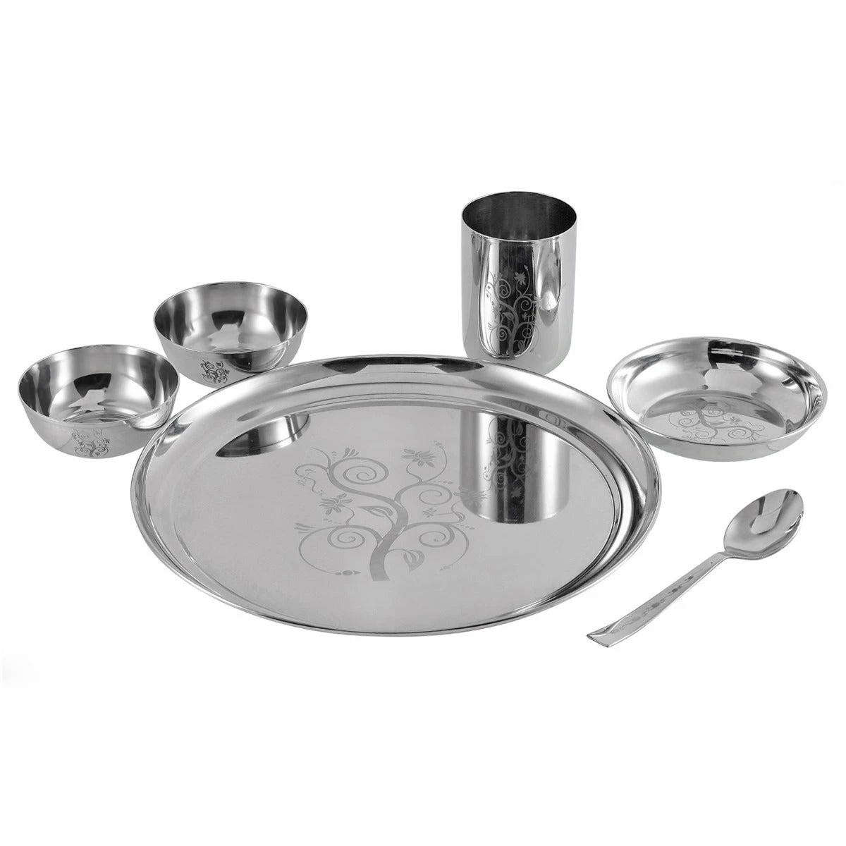 Vinod Cookware Kraft Serveware Vinod - Kraft Radiant Thali Set - 6 Pc 4 Vinod Cookware Kraft Serveware Vinod - Kraft Radiant Thali Set - 6 Pc