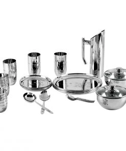 Vinod Cookware Kraft Stainlesss Steel Pattern Dinner Set 41 Pc Kraft Serveware 11 Vinod Cookware Kraft Stainlesss Steel Pattern Dinner Set 41 Pc Kraft Serveware