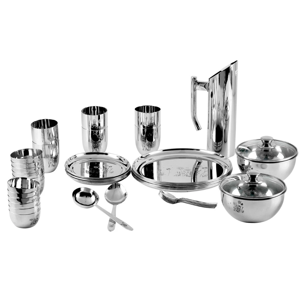 Vinod Cookware Kraft Stainlesss Steel Pattern Dinner Set 41 Pc Kraft Serveware 5 Vinod Cookware Kraft Stainlesss Steel Pattern Dinner Set 41 Pc Kraft Serveware