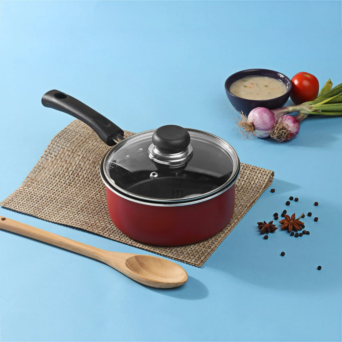 Vinod Cookware Cookware Vinod Zest Non Stick Saucepan With Lid (Induction Friendly) 4 Vinod Cookware Cookware Vinod Zest Non Stick Saucepan With Lid (Induction Friendly)