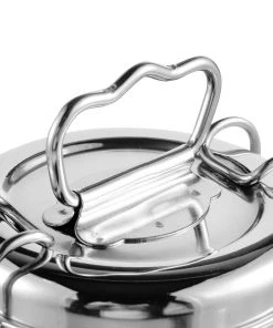 Vinod Cookware Kraft Lunch Box-Food Container Two Tier Compartment With Handle - Stainless Steel Kraft Serveware