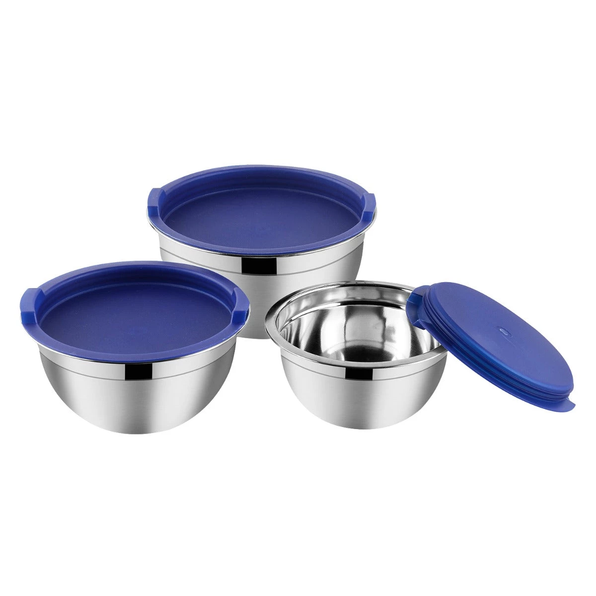 Vinod Cookware Vinod - Kraft Stainless Steel Serve And Storage Set - 3 Pc Kraft Serveware 4 Vinod Cookware Vinod - Kraft Stainless Steel Serve And Storage Set - 3 Pc Kraft Serveware