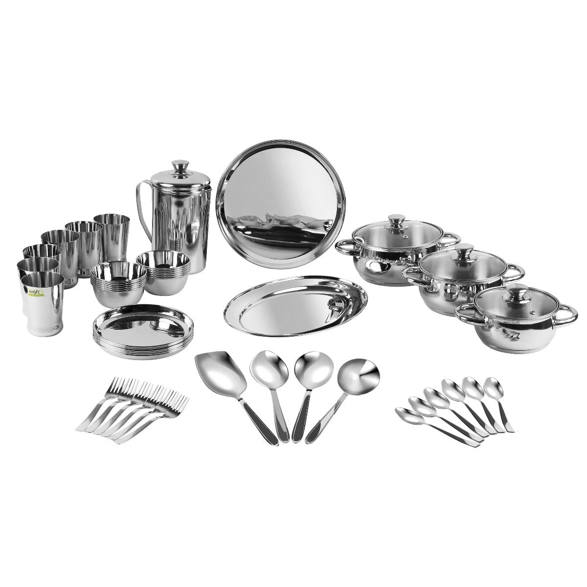 Vinod Cookware Kraft Stainlesss Steel Milano Dinner/Lunch Set - 57 Pc 4 Vinod Cookware Kraft Stainlesss Steel Milano Dinner/Lunch Set - 57 Pc
