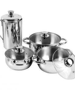 Vinod Cookware Kraft Stainlesss Steel Qubic Dinner - Lunch Set 55 Pc