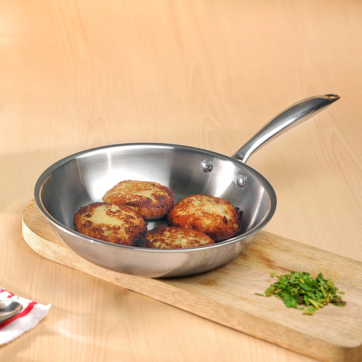 Vinod Cookware Cookware Vinod Platinum Triply Stainless Steel Frypan (Induction Friendly) 3 Vinod Cookware Cookware Vinod Platinum Triply Stainless Steel Frypan (Induction Friendly)