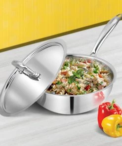Vinod Cookware Vinod Platinum Triply Stainless Steel Deep Frypan (Induction Friendly) Cookware