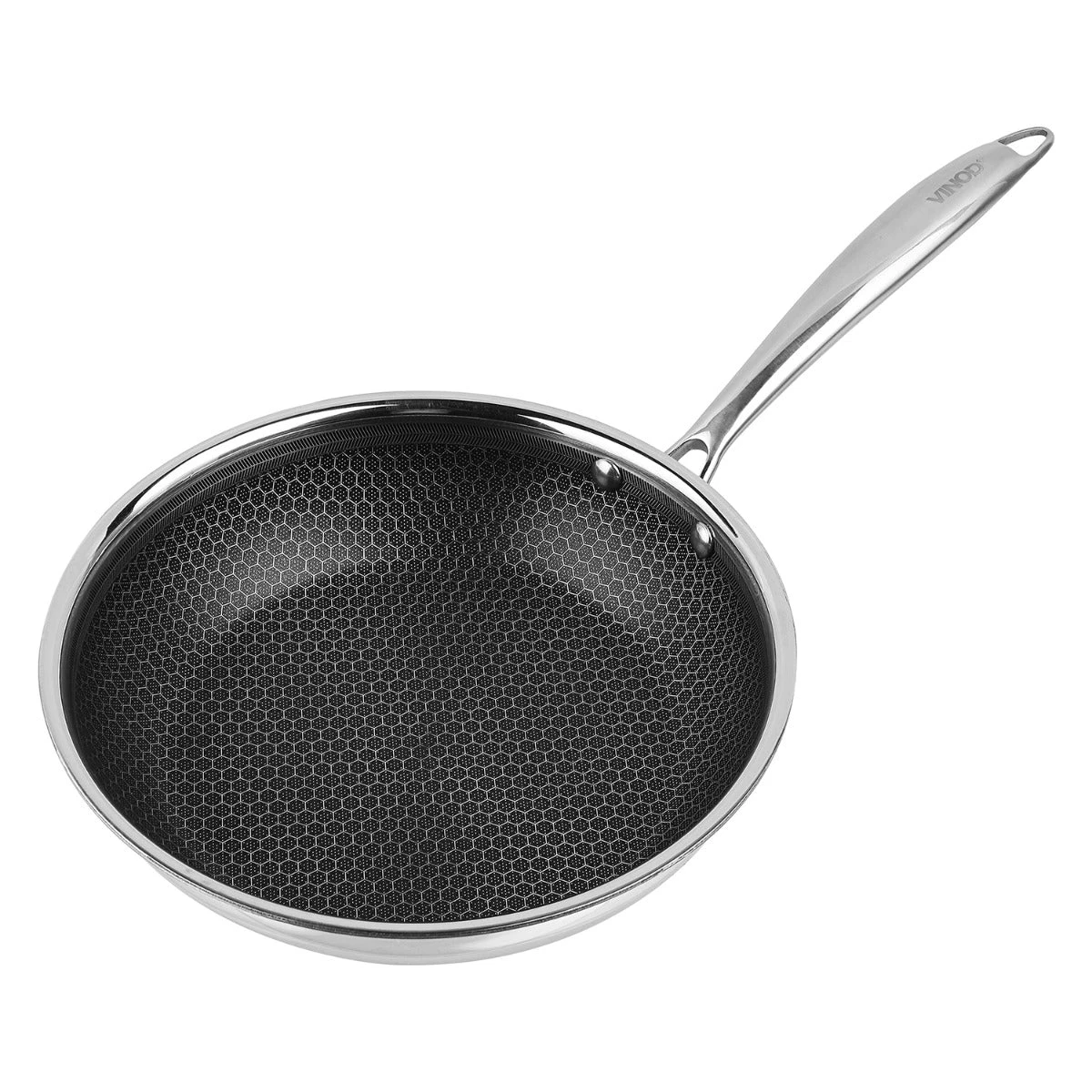 Vinod Cookware Vinod Platinum Triply Stainless Steel X Fry Pan (Induction Friendly) Cookware 4 Vinod Cookware Vinod Platinum Triply Stainless Steel X Fry Pan (Induction Friendly) Cookware