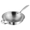 Vinod Cookware Vinod Platinum Triply Stainless Steel Wok - 26 Cm (Induction Friendly) Cookware