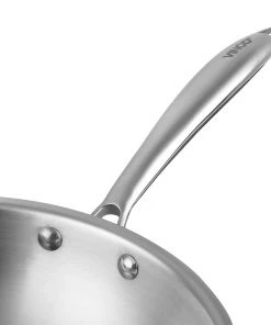 Vinod Cookware Vinod Platinum Triply Stainless Steel Wok - 26 Cm (Induction Friendly) Cookware