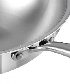 Vinod Cookware Vinod Platinum Triply Stainless Steel Wok - 26 Cm (Induction Friendly) Cookware