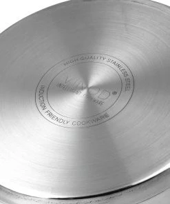 Vinod Cookware Vinod Stainless Steel, Sandwich Bottom, 3 Pc Tope Set With Lids (Induction Friendly) 12 Vinod Cookware Vinod Stainless Steel, Sandwich Bottom, 3 Pc Tope Set With Lids (Induction Friendly)