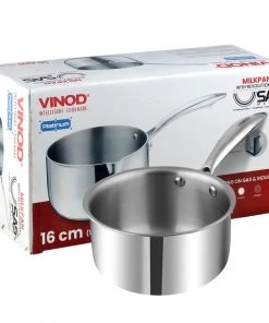 Vinod Cookware Cookware Vinod Platinum Triply Stainless Steel Milkpan (Induction Friendly)