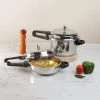 Vinod Cookware Pressure Cookers Vinod Combo Set - Regular Outer Lid Pressure Cooker With Deep Pan Pressure Cooker & Common Lid 2 Vinod Cookware Pressure Cookers Vinod Combo Set - Regular Outer Lid Pressure Cooker With Deep Pan Pressure Cooker & Common Lid