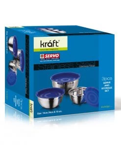 Vinod Cookware Vinod - Kraft Stainless Steel Serve And Storage Set - 3 Pc Kraft Serveware 15 Vinod Cookware Vinod - Kraft Stainless Steel Serve And Storage Set - 3 Pc Kraft Serveware
