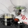 Vinod Cookware Vinod Stainless Steel 3 Tier Steamer Set (Induction Friendly) Cookware