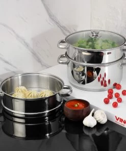 Vinod Cookware Vinod Stainless Steel 3 Tier Steamer Set (Induction Friendly) Cookware