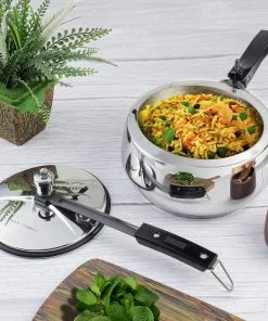 Vinod Cookware Vinod Europa Stainless Steel Handi Shape Inner Lid Pressure Cooker (Induction - Friendly) Pressure Cookers