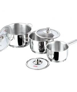Vinod Cookware Cookware Vinod Stainless Steel Tuscany Combo Set With Lid (Induction Friendly)