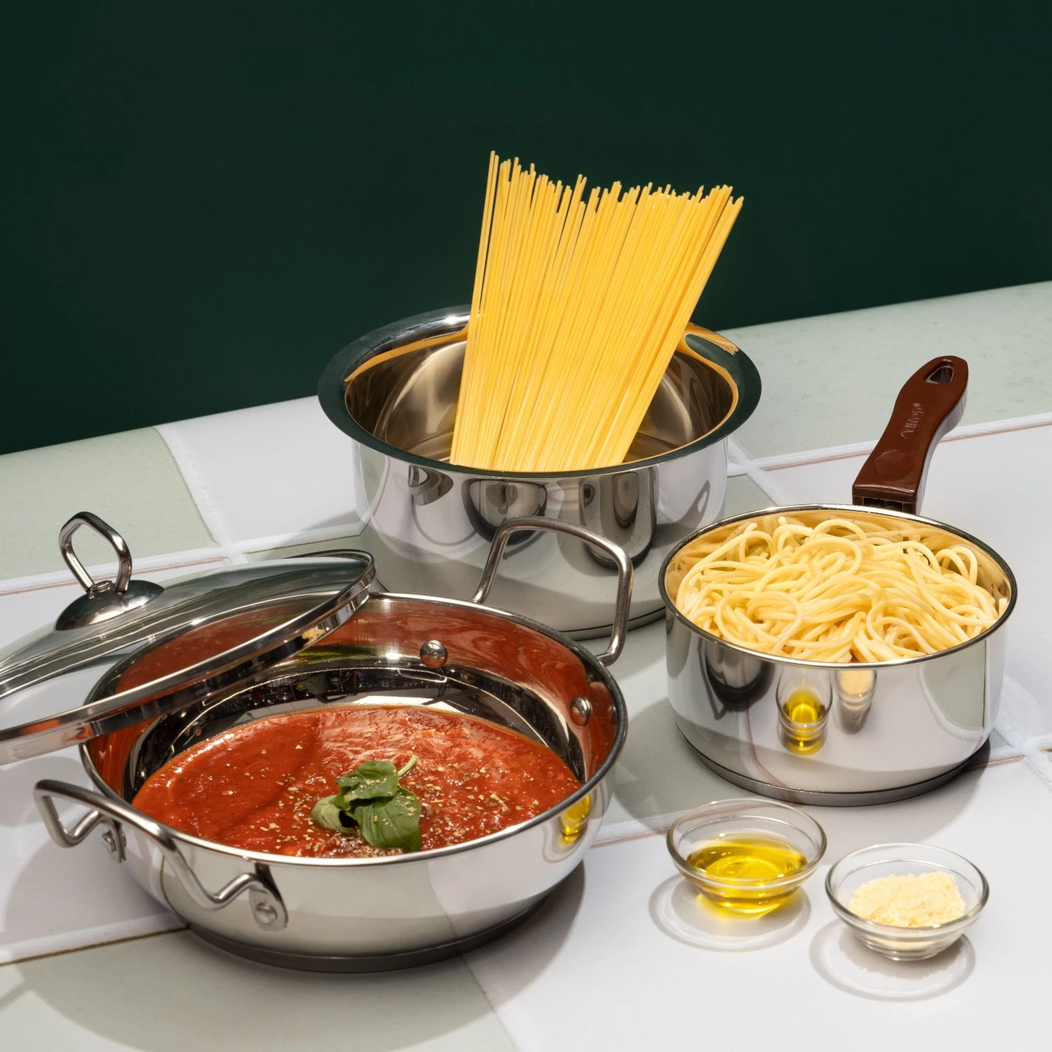 Vinod Cookware Vinod Amalfi Stainless Steel Cookware Set - 3 Pcs - (Induction Friendly) 3 Vinod Cookware Vinod Amalfi Stainless Steel Cookware Set - 3 Pcs - (Induction Friendly)