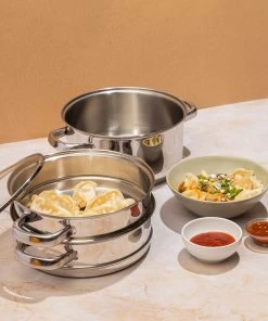 Vinod Cookware Vinod Stainless Steel 3 Tier Steamer Set (Induction Friendly) Cookware