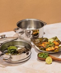 Vinod Cookware Vinod Stainless Steel 2 Tier Steamer With Lid (Induction Friendly) Cookware