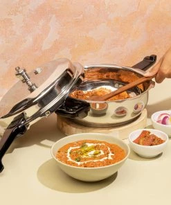 Vinod Cookware Vinod Stainless Steel Deep Pan Pressure Cooker With Lid (Induction Friendly) 20 Vinod Cookware Vinod Stainless Steel Deep Pan Pressure Cooker With Lid (Induction Friendly)
