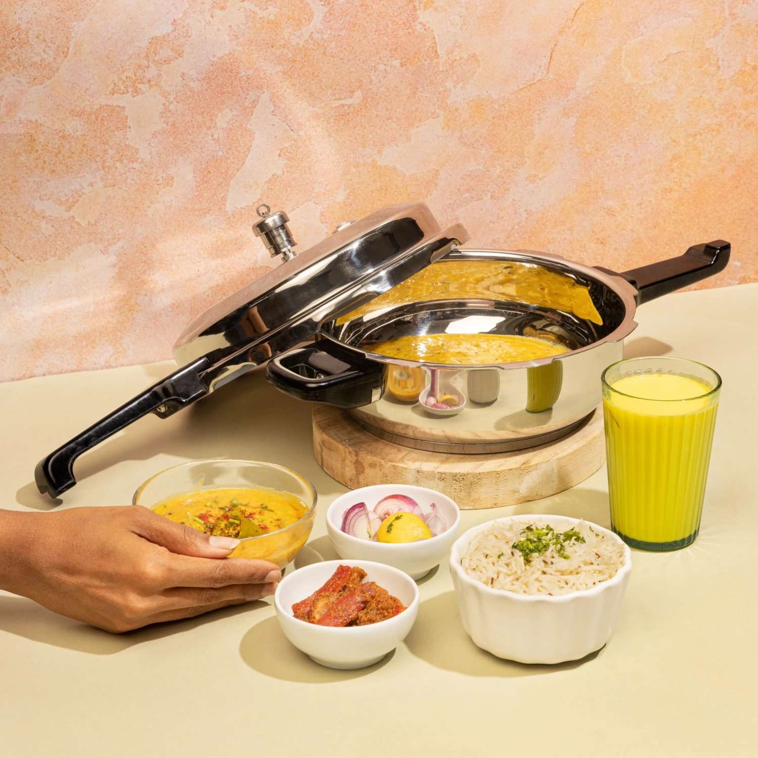 Vinod Cookware Vinod Stainless Steel Deep Pan Pressure Cooker With Lid (Induction Friendly) 12 Vinod Cookware Vinod Stainless Steel Deep Pan Pressure Cooker With Lid (Induction Friendly)