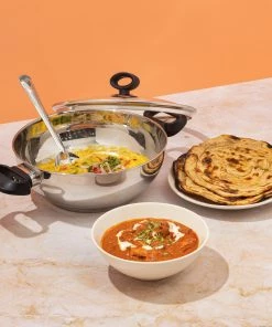 Vinod Cookware Vinod Stainless Steel Deluxe Kadai With Lid 10 Vinod Cookware Vinod Stainless Steel Deluxe Kadai With Lid