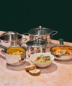 Vinod Cookware Cookware Vinod Stainless Steel Tuscany Combo Set With Lid (Induction Friendly)