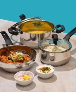 Vinod Cookware Vinod Stainless Steel Trento Cookware Set - 3 Pc (Induction Friendly)
