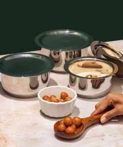 Vinod Cookware Vinod Stainless Steel 3 Pc Tope Set With Lid (Induction Friendly) Cookware