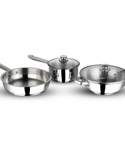 Vinod Cookware Vinod Stainless Steel Modena Cookware Set - 3 Piece (Induction Friendly)