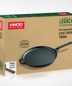 Vinod Cookware Cookware Vinod Legacy Pre - Seasoned Cast Iron Dosa Tawa - 28 Cm