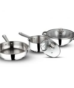 Vinod Cookware Vinod Stainless Steel Modena Cookware Set - 3 Piece (Induction Friendly)