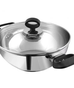 Vinod Cookware Vinod Stainless Steel Deluxe Kadai With Lid