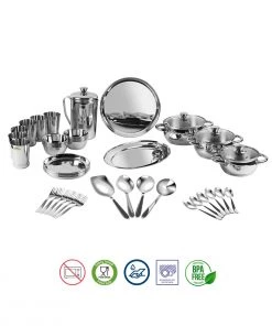 Vinod Cookware Kraft Stainlesss Steel Milano Dinner/Lunch Set - 57 Pc 15 Vinod Cookware Kraft Stainlesss Steel Milano Dinner/Lunch Set - 57 Pc