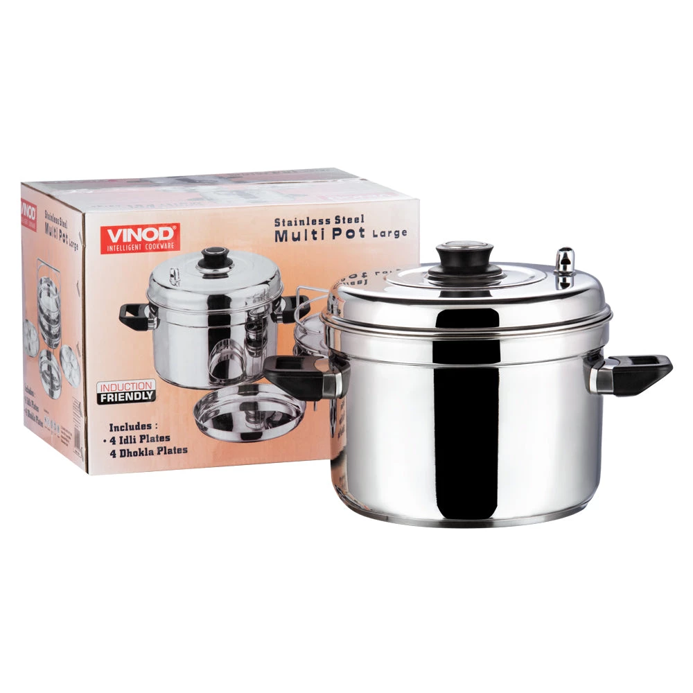 Vinod Cookware Vinod Stainless Steel Multi Pot (Induction Friendly) 8 Vinod Cookware Vinod Stainless Steel Multi Pot (Induction Friendly)