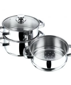 Vinod Cookware Vinod Stainless Steel 3 Tier Steamer Set (Induction Friendly) Cookware