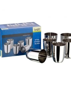 Vinod Cookware Kraft Serveware Vinod - Kraft Ayushi Glass Set - 6 Pc