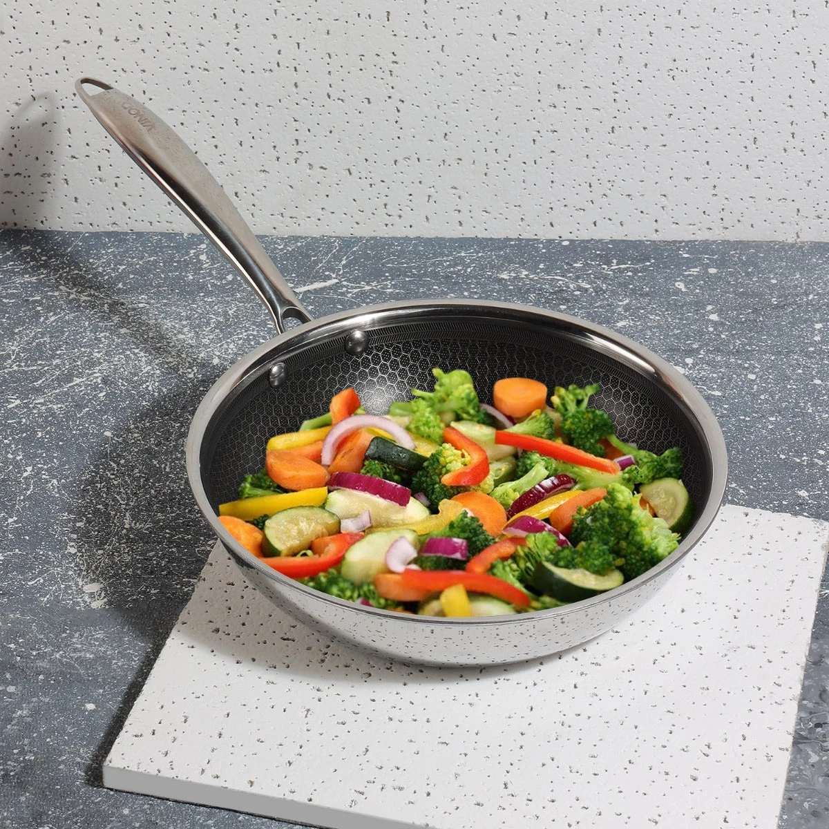 Vinod Cookware Vinod Platinum Triply Stainless Steel X Fry Pan (Induction Friendly) Cookware 3 Vinod Cookware Vinod Platinum Triply Stainless Steel X Fry Pan (Induction Friendly) Cookware