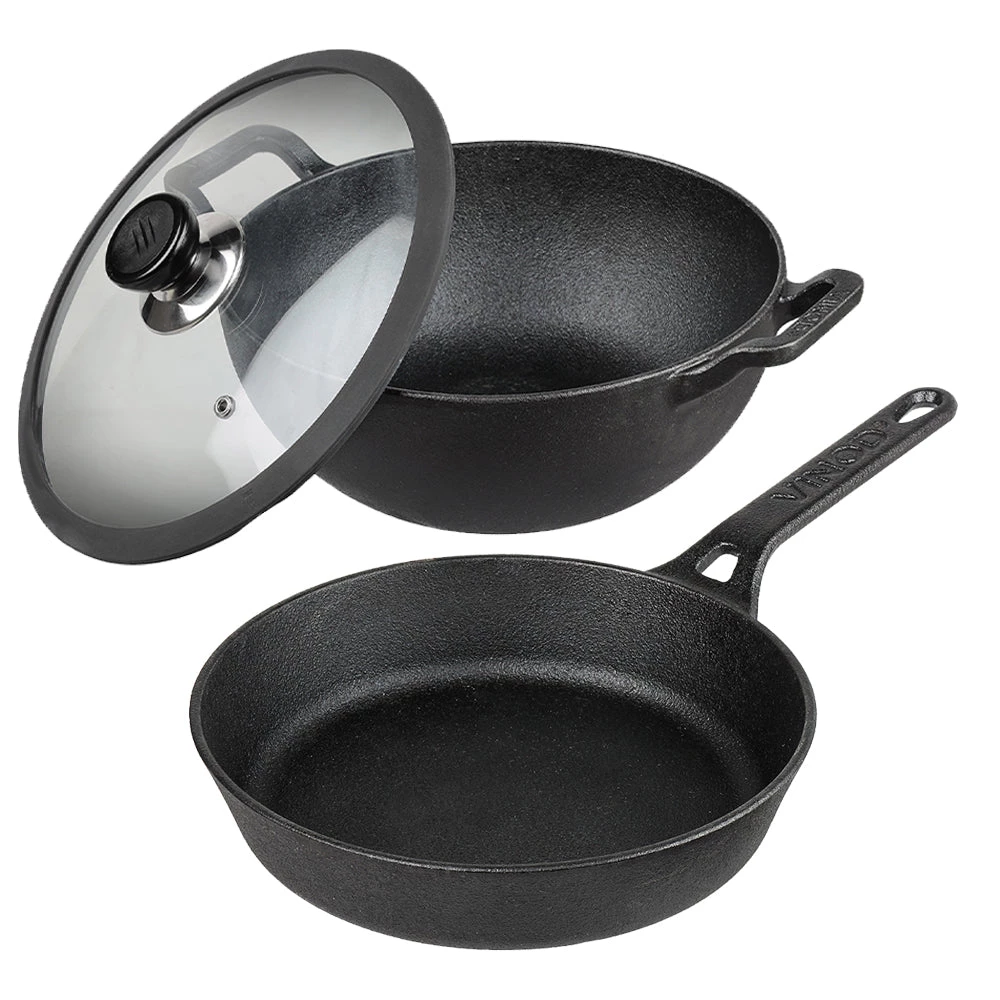Vinod Cookware Vinod Legacy Pre-Seasoned Cast Iron Combo Set (Induction Friendly) 3 Vinod Cookware Vinod Legacy Pre-Seasoned Cast Iron Combo Set (Induction Friendly)