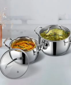 Vinod Cookware Vinod Stainless Steel Almaty Casserole Set (Induction Friendly) Cookware