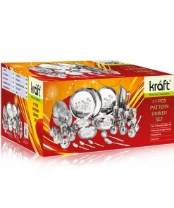 Vinod Cookware Kraft Stainlesss Steel Pattern Dinner Set 41 Pc Kraft Serveware 15 Vinod Cookware Kraft Stainlesss Steel Pattern Dinner Set 41 Pc Kraft Serveware