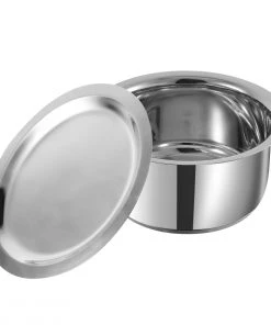 Vinod Cookware Vinod Capsule Bottom Tope (1 Litre) With Lid & Regular Saucepan (1.8 Litre) (Induction Friendly)